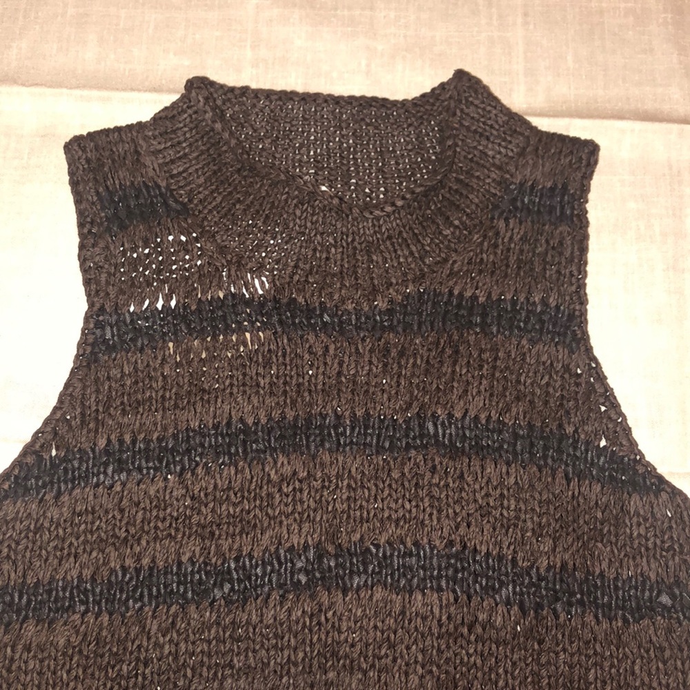 Oscar de la Renta Raime Woven Sweater Vest Top M - Picture 2 of 7